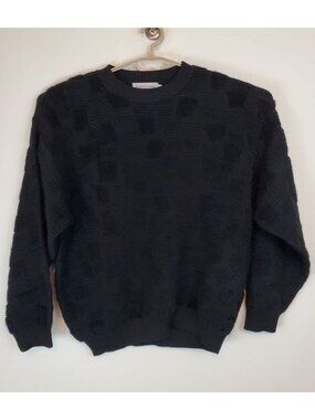 Beau Brummel vintage wool sweater, textured knit crew neck